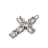 Brass Micro Pave Cubic Zirconia Pendants KK-P308-29P-2