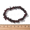 Chips Natural Garnet Beaded Stretch Bracelets X-BJEW-JB01826-09-3