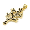 Rack Plating Brass Pave Cubic Zirconia Pendants KK-U029-11G-04-2