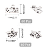 CHGCRAFT 120Pcs 2 Style Tibetan Style Alloy Charms FIND-CA0006-06-2