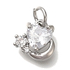 Rack Plating Brass Micro Pave Cubic Zirconia Charms KK-I720-68P-1