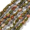 Natural Unakite Beads Strands G-P497-01C-15-1