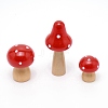 Mushroom Shape Wood Home Ornaments DJEW-WH0015-01A-1