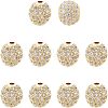 Rack Plating Brass Cubic Zirconia Beads ZIRC-NB0001-01G-1