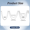 3Pcs 3 Styles Alloy & Iron Ring Chain Belts for Pants AJEW-SC0031-15-2