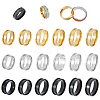 Unicraftale 36Pcs 18 Style 304 Stainless Steel Grooved Finger Ring Settings RJEW-UN0002-84-1