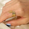 304 Stainless Steel Cuff Open Rings for Women WS3424-2-2