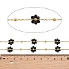 Glass & 304 Stainless Steel Cable Chain Beaded Chains SA-CBAD321-03E-3