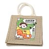 Jute Tote Bags Soft Cotton Handles Laminated Interior ABAG-F003-09D-2