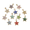 304 Stainless Steel Micro Pave Cubic Zirconia Charms CU-CBA5775-01G-1