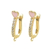 Brass Micro Pave Clear Cubic Zirconia Hoop Earring Findings EJEW-C185-01G-02-1
