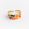 Retro Adjustable Alloy Cubic Zirconia and Enamel Cuff Rings FS-WG5A152-04-1