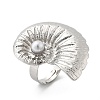 Conch Alloy Adjustable Rings for Women RJEW-B108-03P-5