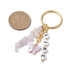 Alloy Acrylic Enamel with Natural Amethyst Keychain KEYC-JKC00805-04-3