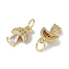 Rack Plating Brass Micro Pave Cubic Zirconia Charms KK-E110-12G-2