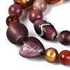 Handmade Foil Glass with Gold Sand Lampwork Beads Strands FOIL-Q002-08E-3
