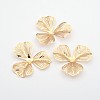 3-Petal Flower Rack Plating Iron Bead Caps IFIN-D071-1