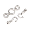 Brass Micro Pave Clear Cubic Zirconia Fold Over Clasps KK-P354-03P-2