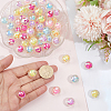 125Pcs 5 Colors Transparent Acrylic Beads TACR-PA0001-25-3