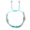 Bohemian Style Handmade  Synthetic Turquoise Gemstone Braided Bead Bracelets for Women TB3457-1