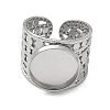 304 Stainless Steel Cuff Ring Components SA-CBA37BC-15D-P-2