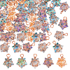 40Pcs 5 Colors Glass Pendants PALLOY-FH00137-1