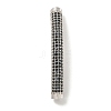 Brass Micro Pave Black  Cubic Zirconia Beads KK-G493-15P-02-1