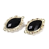 Natural Obsidian Faceted Horse Eye Links G-B126-02G-07-2