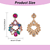 ANATTASOUL 3 Pairs 3 Colors Rhinestone Twist Oval Dangle Stud Earrings EJEW-AN0001-04-2