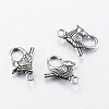 Tibetan Style Alloy Lobster Claw Clasps TIBE-T002-25AS-NR-1