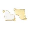 Brass Enamel Heart Links Connector Charms KK-B198-01G-A-2