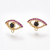 Brass Cubic Zirconia Stud Earring Findings KK-S350-350-1