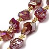 Electroplated Raw Rough Natural Amethyst Beads Strands G-Z131-J02-12-2