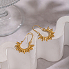 Vintage European Style Sun 304 Stainless Steel Hoop Earrings LS-KG5327-1-6