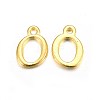 Golden Plated Alloy Letter Pendants PALLOY-J718-01G-O-1