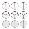 3 Style 2/3/4 Compartments Empty Round Iron Eyeshadow Replacement Box FIND-FH0007-33-1