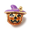 Halloween Brass Enamel European Beads LS-KK-A203-04B-G-1