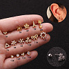 316L Surgical Stainless Steel Micro Pave Clear Cubic Zirconia Star Cartilage Earrings WGCF17E-06-1