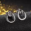 Real Platinum Plated Fashion Tin Alloy Stud Earrings EJEW-AA00057-29P-1