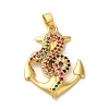 Rack Plating Brass Micro Pave Cubic Zirconia Pendants KK-U022-01A-03-1