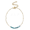 4Pcs 4 Style Natural Mixed Gemstone Beaded Link Braclet with Satellite Chains BJEW-JB09496-01-3