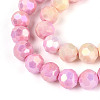 Anti-Tarnish Electroplate Glass Beads Strands EGLA-T021-8mm-15-04-3