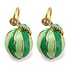 Watermelon Rack Plating Brass Enamel Charms KK-Q804-05G-1