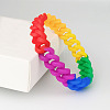 Rainbow Braided Silicone Stretch Bracelets for Men WG97979-01-2