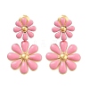 304 Stainless Steel Enamel Stud Earrings EJEW-S226-01G-02-2