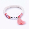 Handmade Polymer Clay Heishi Beads Stretch Bracelets BJEW-JB05086-04-1