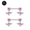 G23 Titanium Pink Cubic Zirconia Nipple Rings WG912A9-33-1