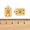 304 Stainless Steel Enamel Pendants STAS-H251-03B-01-3