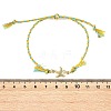 Ocean 304 Stainless Steel Link Adjustable Braided Polycotton Metallic Cord Slider Bracelets BJEW-JB14245-03-5