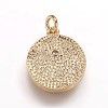 Hammered Brass Pendants KK-K207-03-3